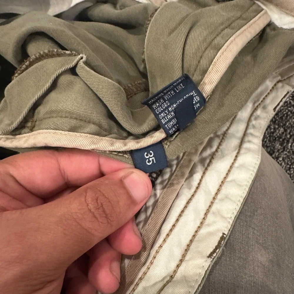 Vintage Polo Raulph Lauren Shorts Mens 35 Cargo Olive Green Surplus Cotton Loose